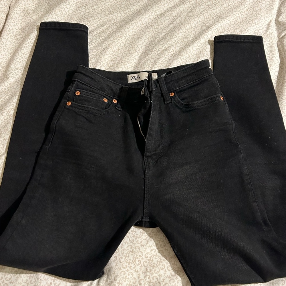 Zara denim black wash jeans size 2